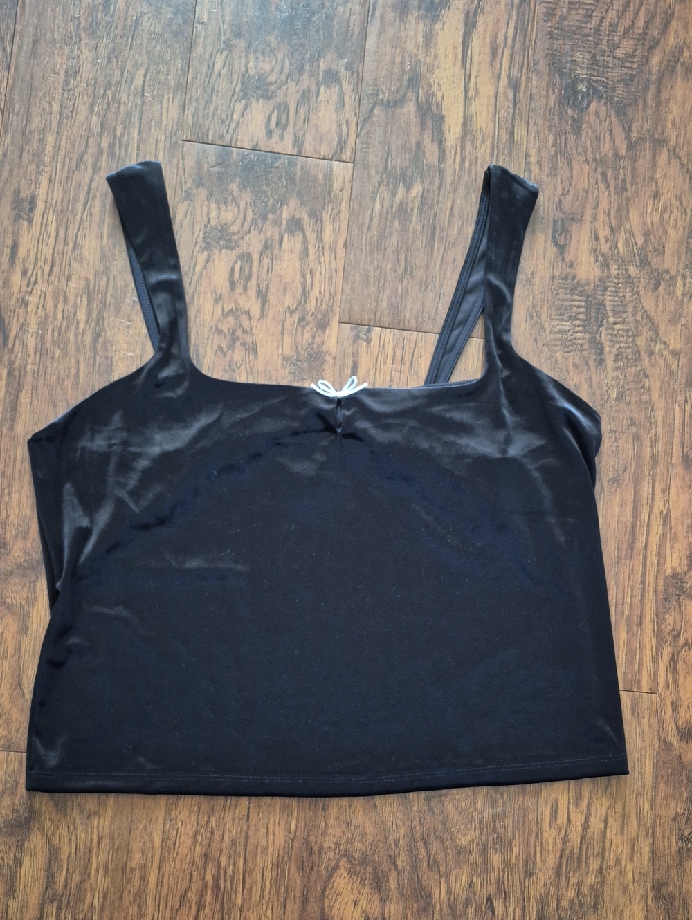 Black Velvety Feel Cami Tank Top - Women
